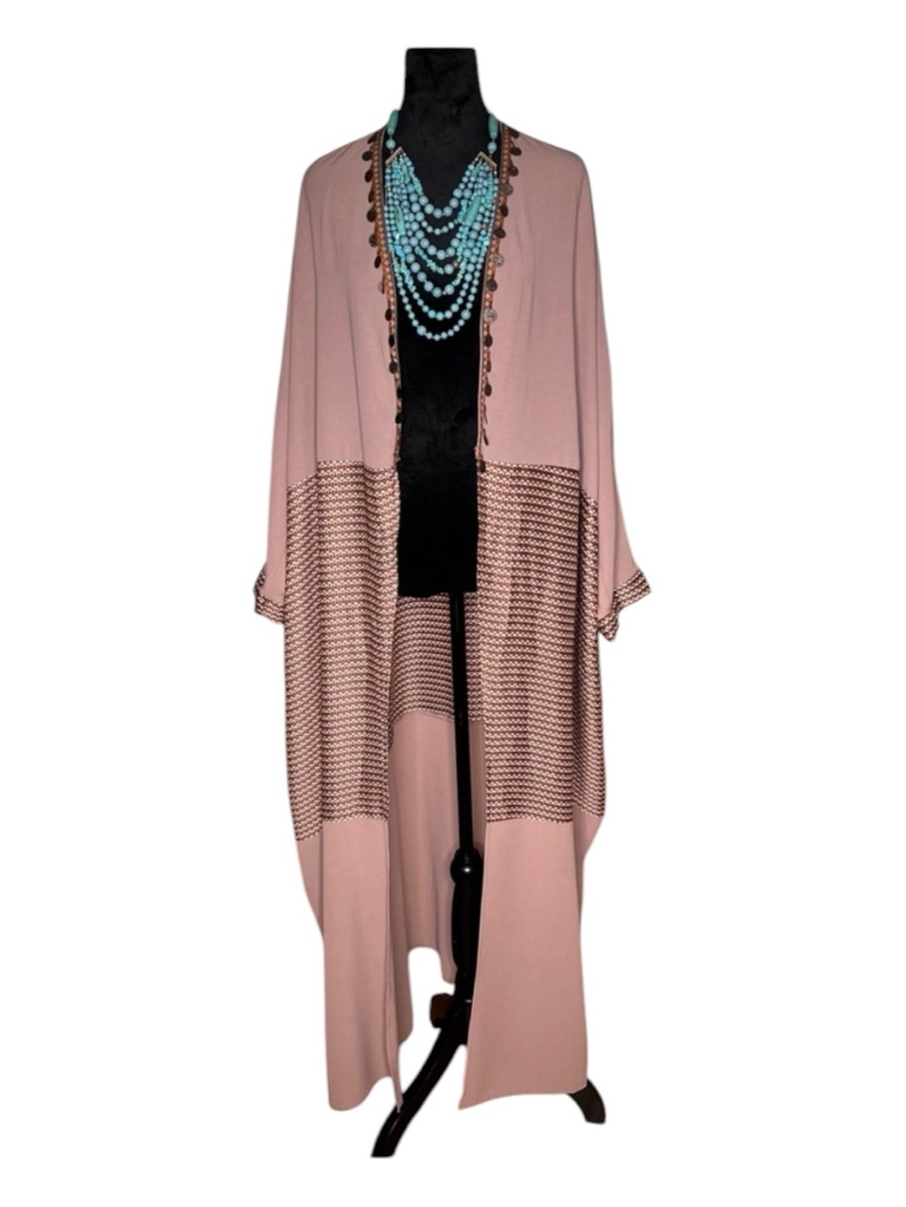 SHEIN Maxi Duster Maxi Robe Kimono Boho Abaya
Bead Accents - One size fits Most